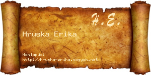 Hruska Erika névjegykártya